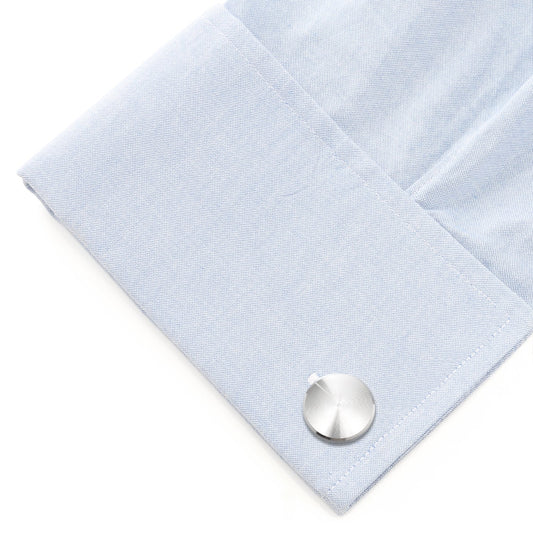 Brushed Radial Stainless Steel Cufflinks