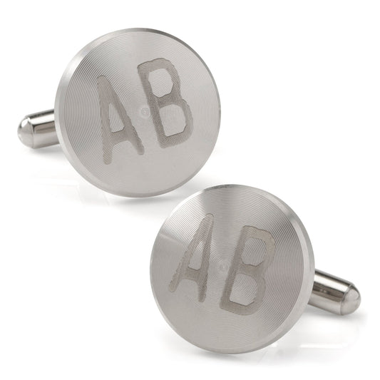 Brushed Radial Stainless Steel Cufflinks