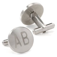 Brushed Radial Stainless Steel Cufflinks