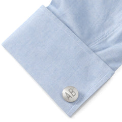 Brushed Radial Stainless Steel Cufflinks