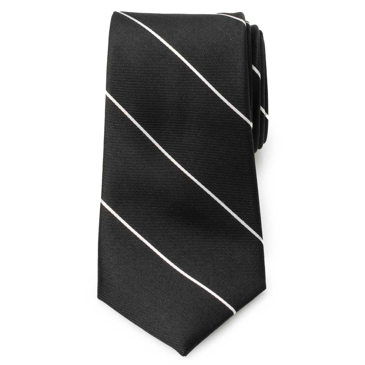  Cufflinks Classic Black Striped Silk Men's Tie - Default Title - Bonton