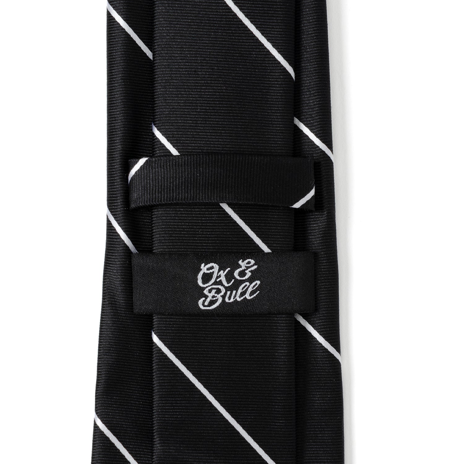  Cufflinks Classic Black Striped Silk Men's Tie - Default Title - Bonton