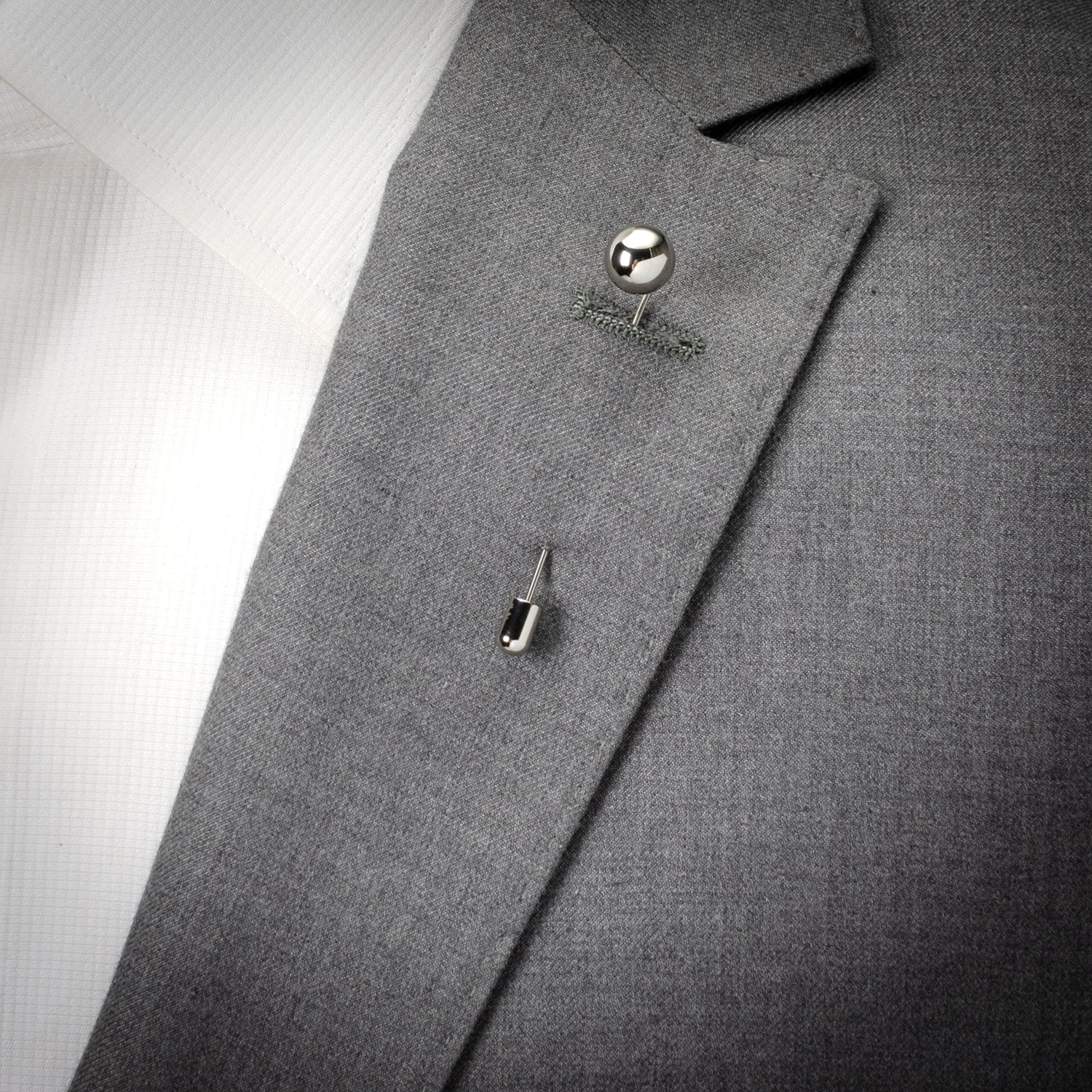  Cufflinks Stainless Steel Circle Ball Stick Pin - Default Title - Bonton