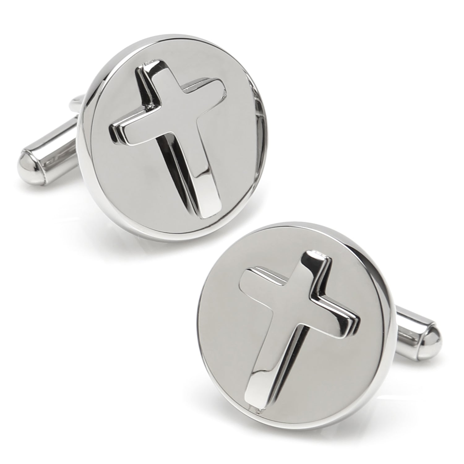  Cufflinks Cross Round Stainless Steel Cufflinks - Default Title - Bonton