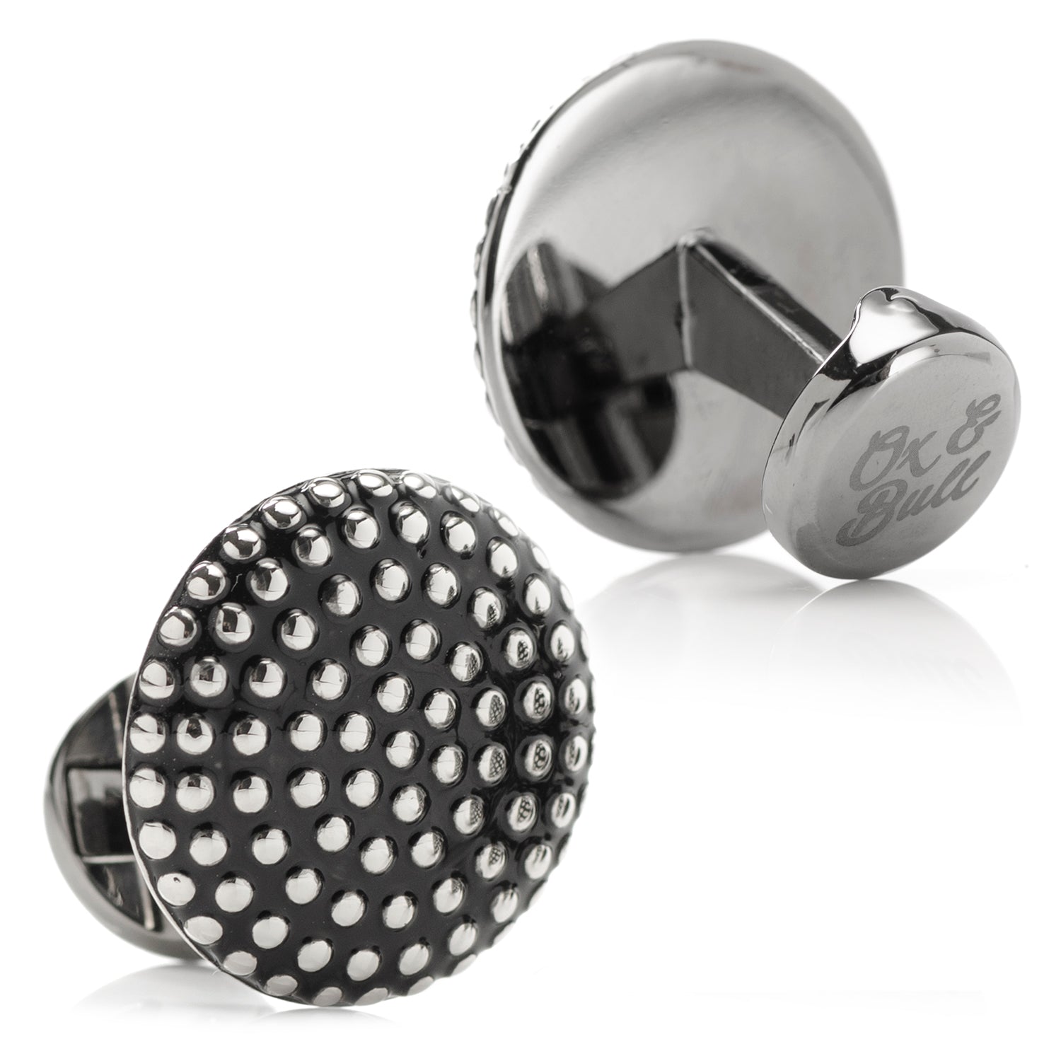  Cufflinks Silver Circle Dot Texture Cufflinks - Default Title - Bonton