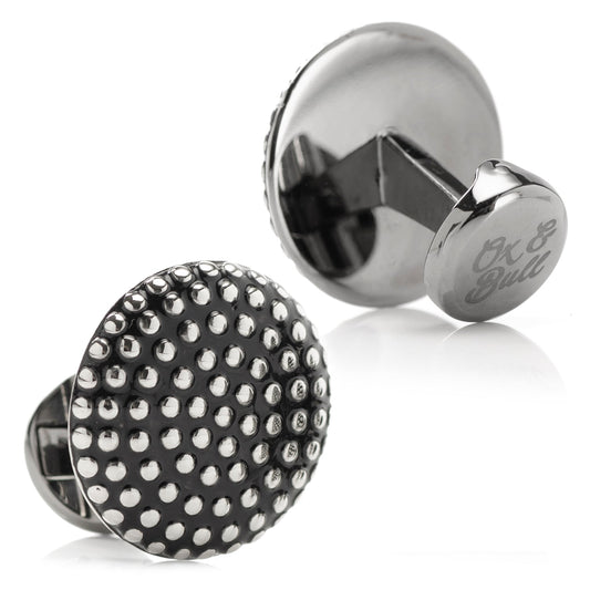 Silver Circle Dot Texture Cufflinks