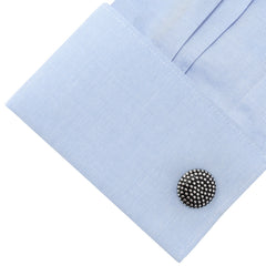 Silver Circle Dot Texture Cufflinks