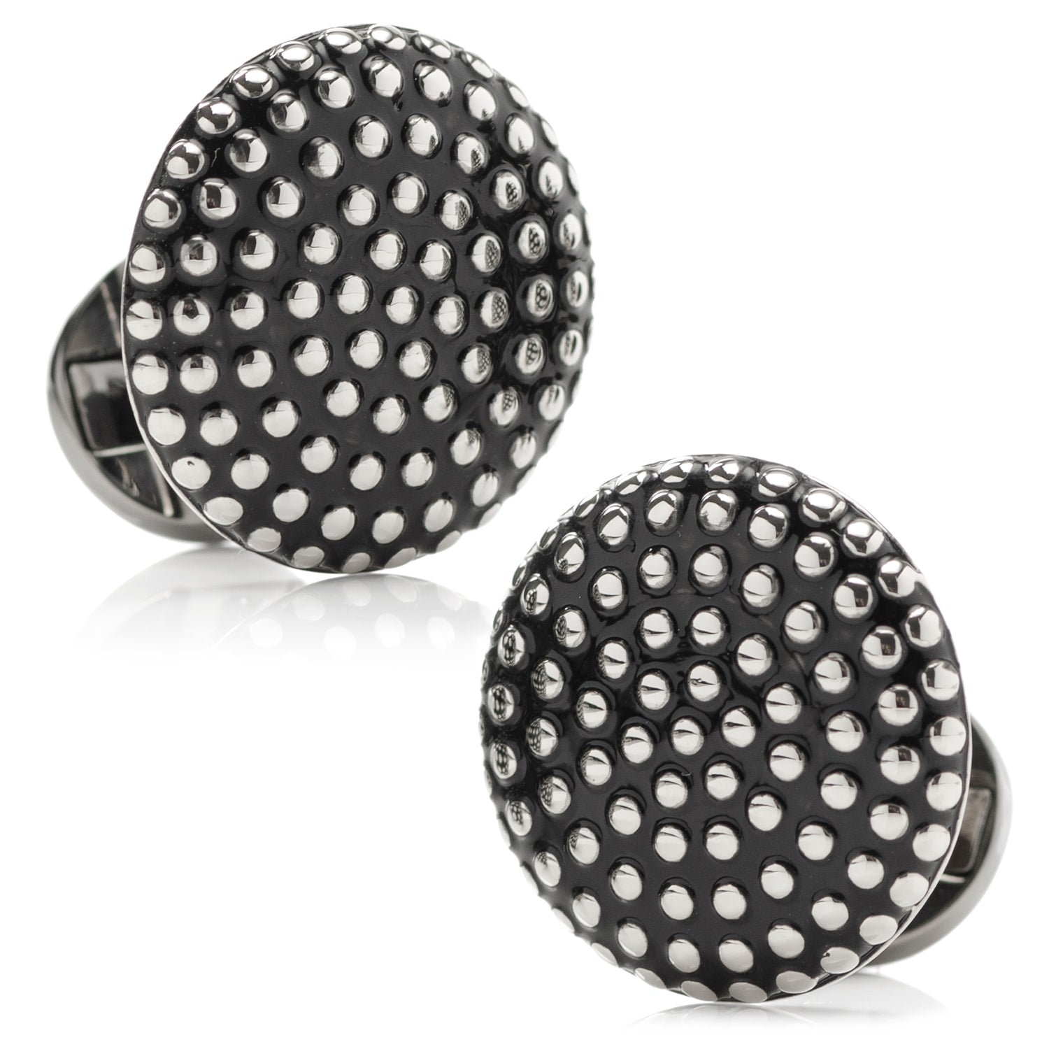  Cufflinks Silver Circle Dot Texture Cufflinks - Default Title - Bonton