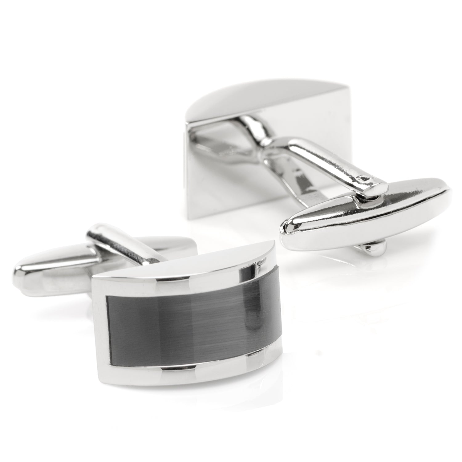  Cufflinks Gray Cat's Eye Bridged Cufflinks - Default Title - Bonton