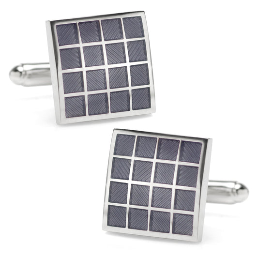 Purple Checker Square  Cufflinks