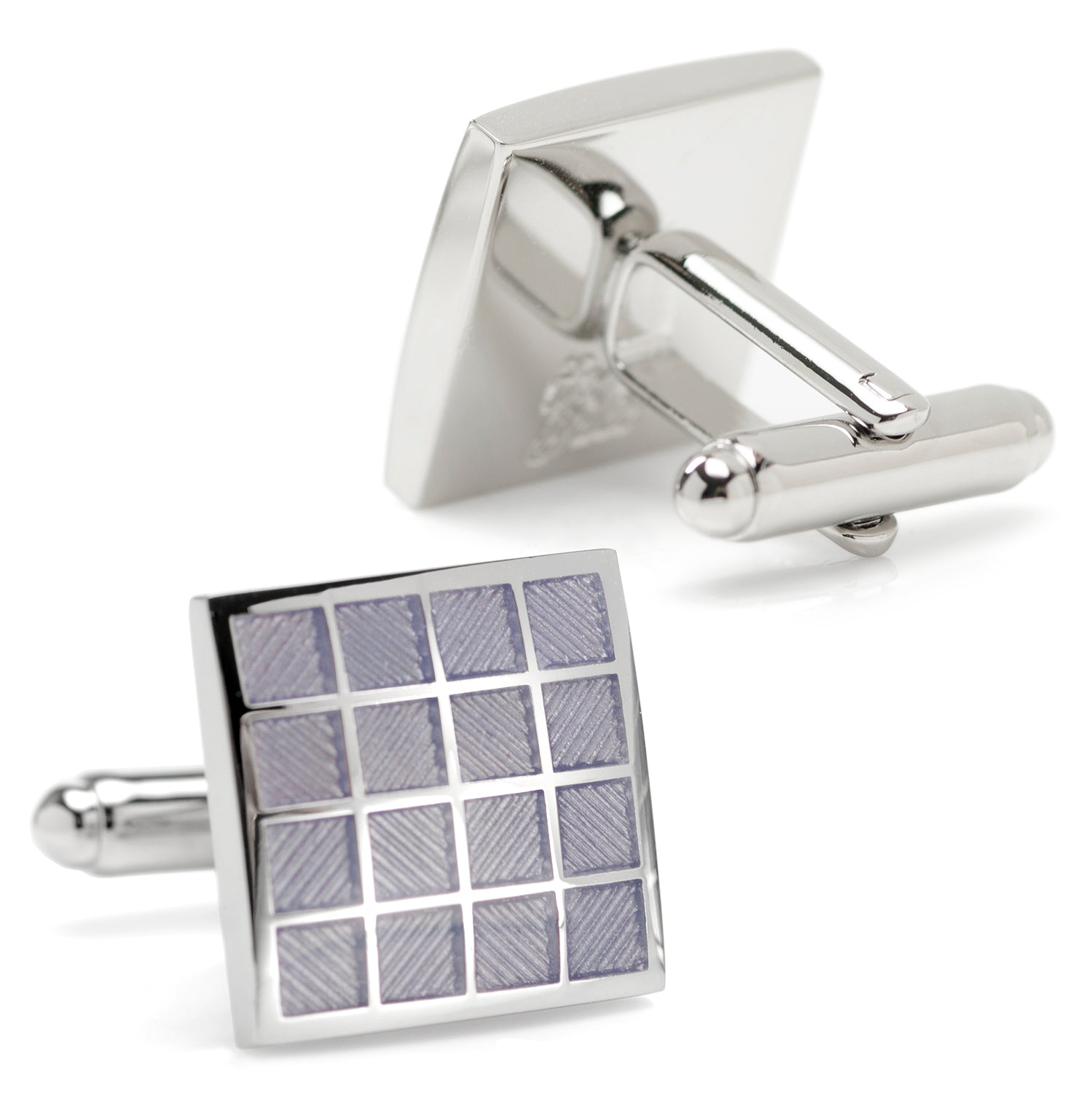  Cufflinks Periwinkle Checker Square  Cufflinks - Default Title - Bonton