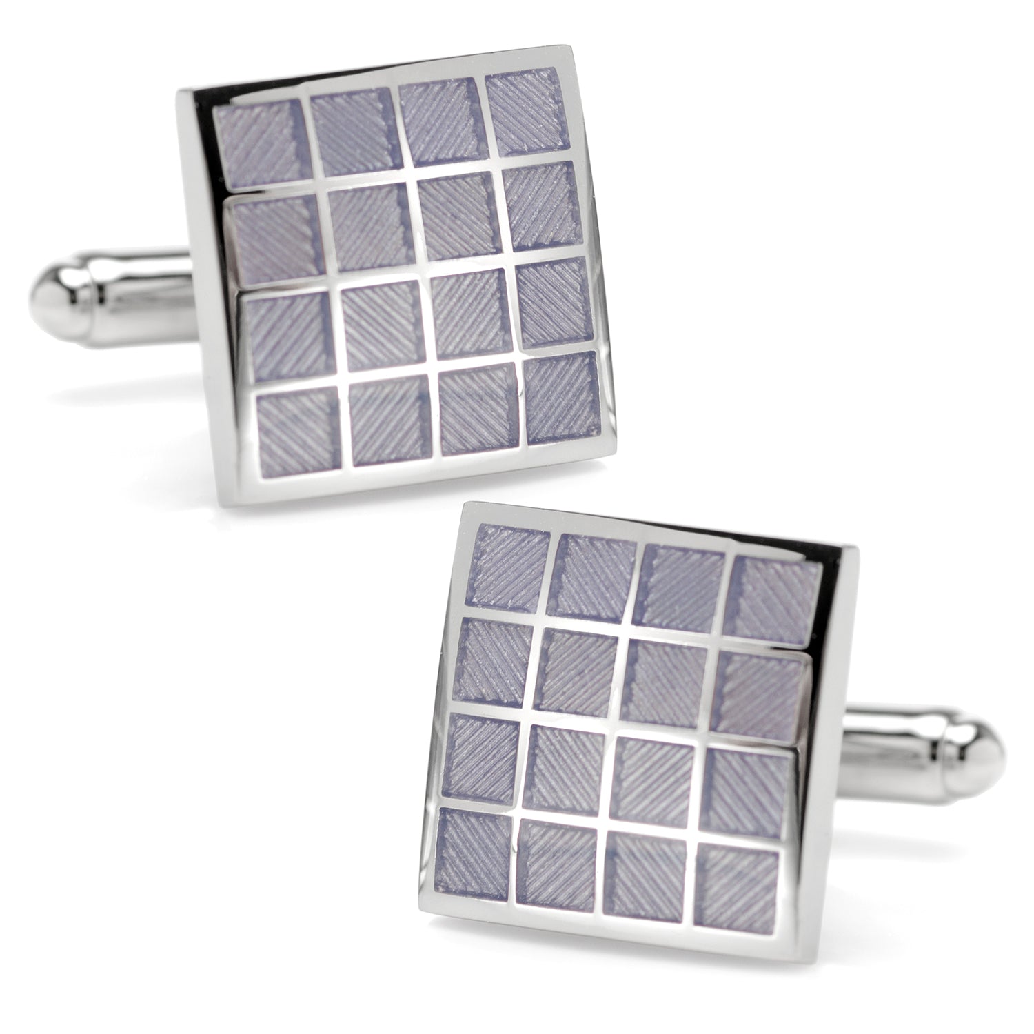  Cufflinks Periwinkle Checker Square  Cufflinks - Default Title - Bonton