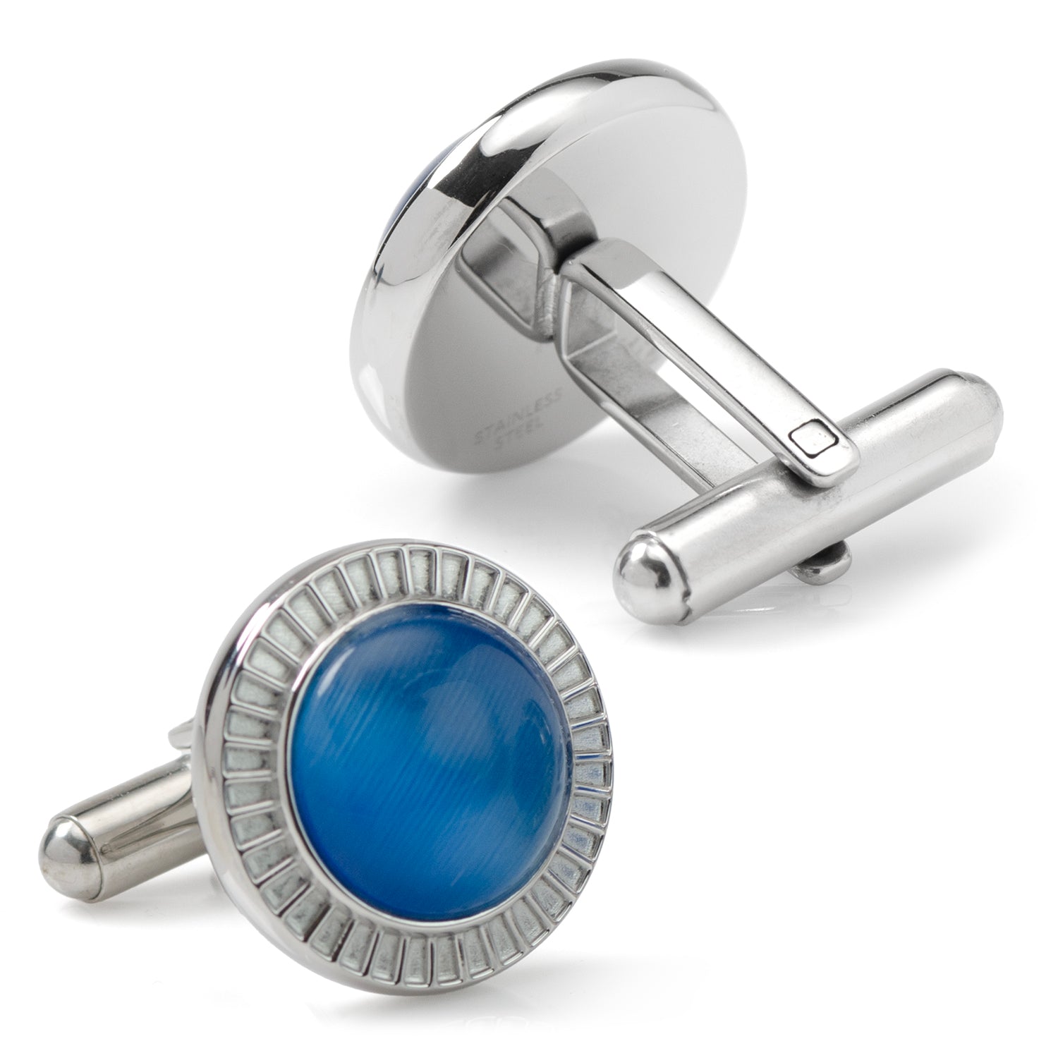  Cufflinks Radiant Blue Catseye Stainless Steel Cufflinks - Default Title - Bonton