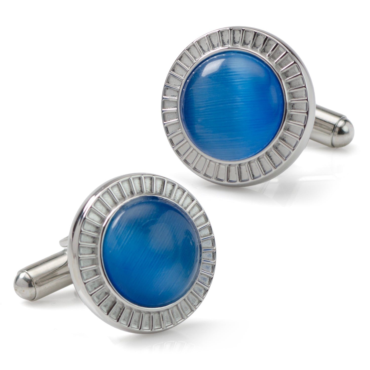  Cufflinks Radiant Blue Catseye Stainless Steel Cufflinks - Default Title - Bonton