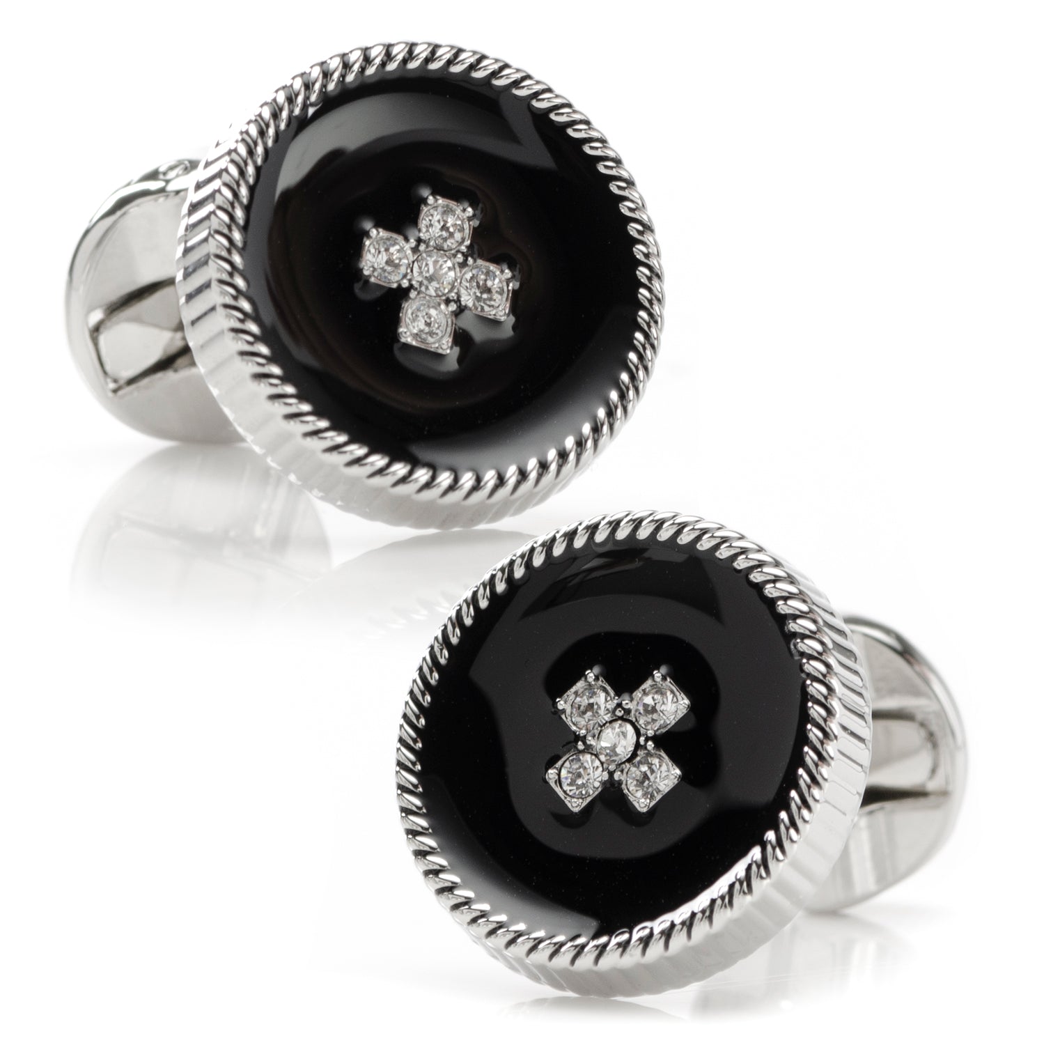  Cufflinks Crystal Button Rope Cufflinks - Default Title - Bonton