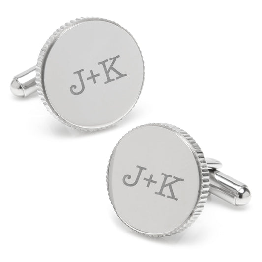 Stainless Steel Coin Edge Engravable Cufflinks