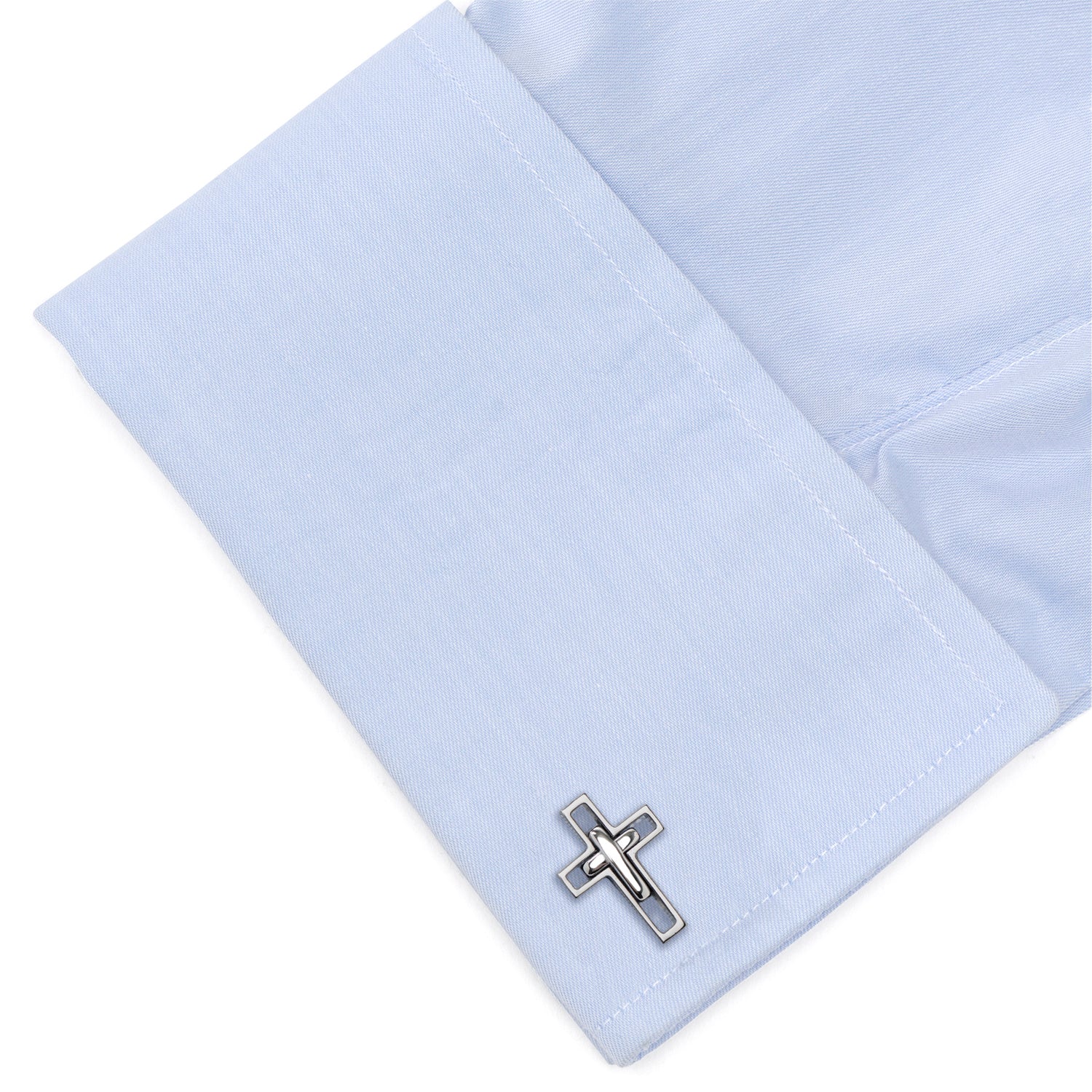  Cufflinks Gun Metal Cut Out Cross Cufflinks - Default Title - Bonton