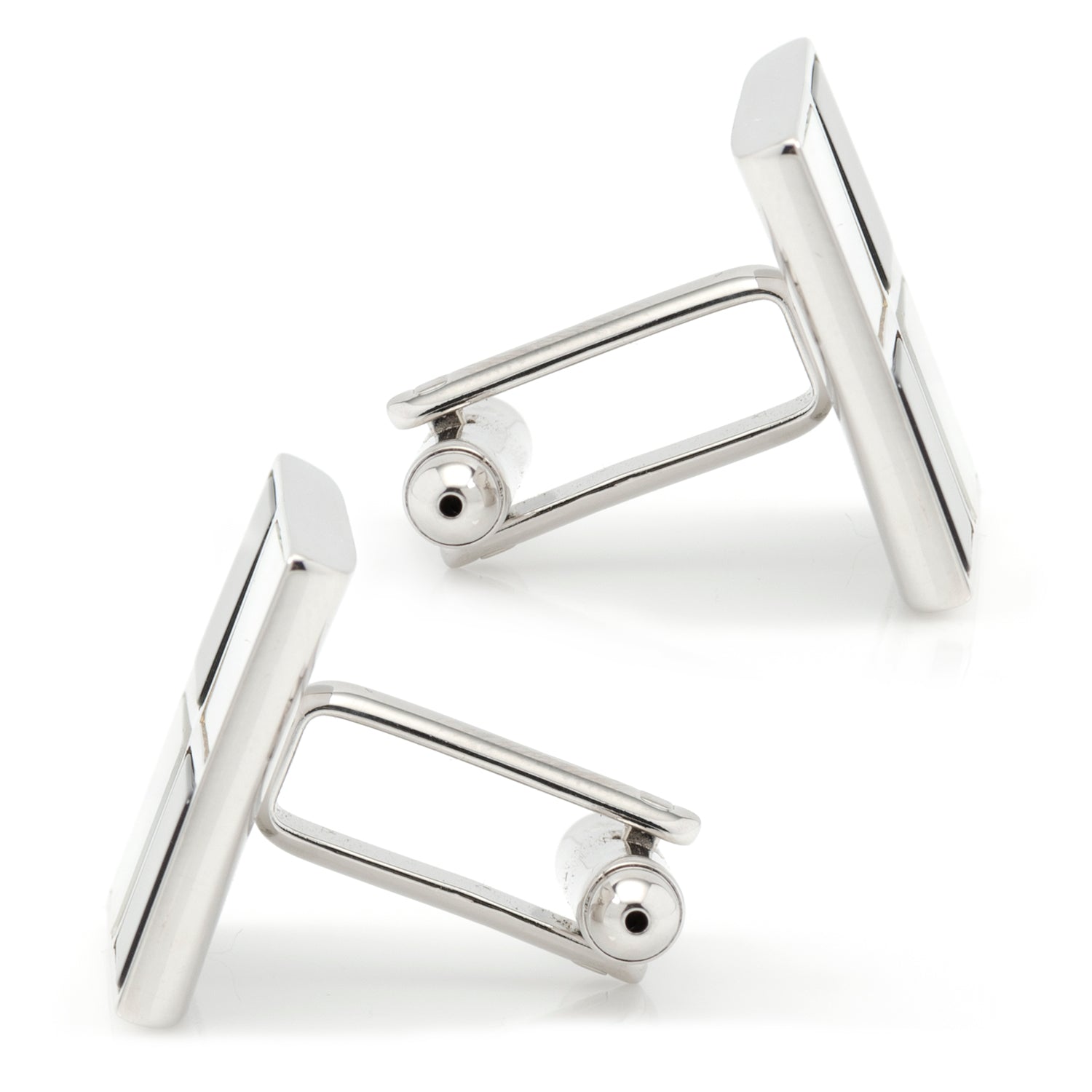  Cufflinks Mother of Pearl and Onyx Check Cufflinks - Default Title - Bonton