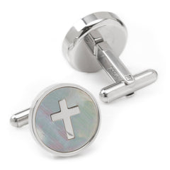 Cross Mother of Pearl Stainless Steel Cufflinks