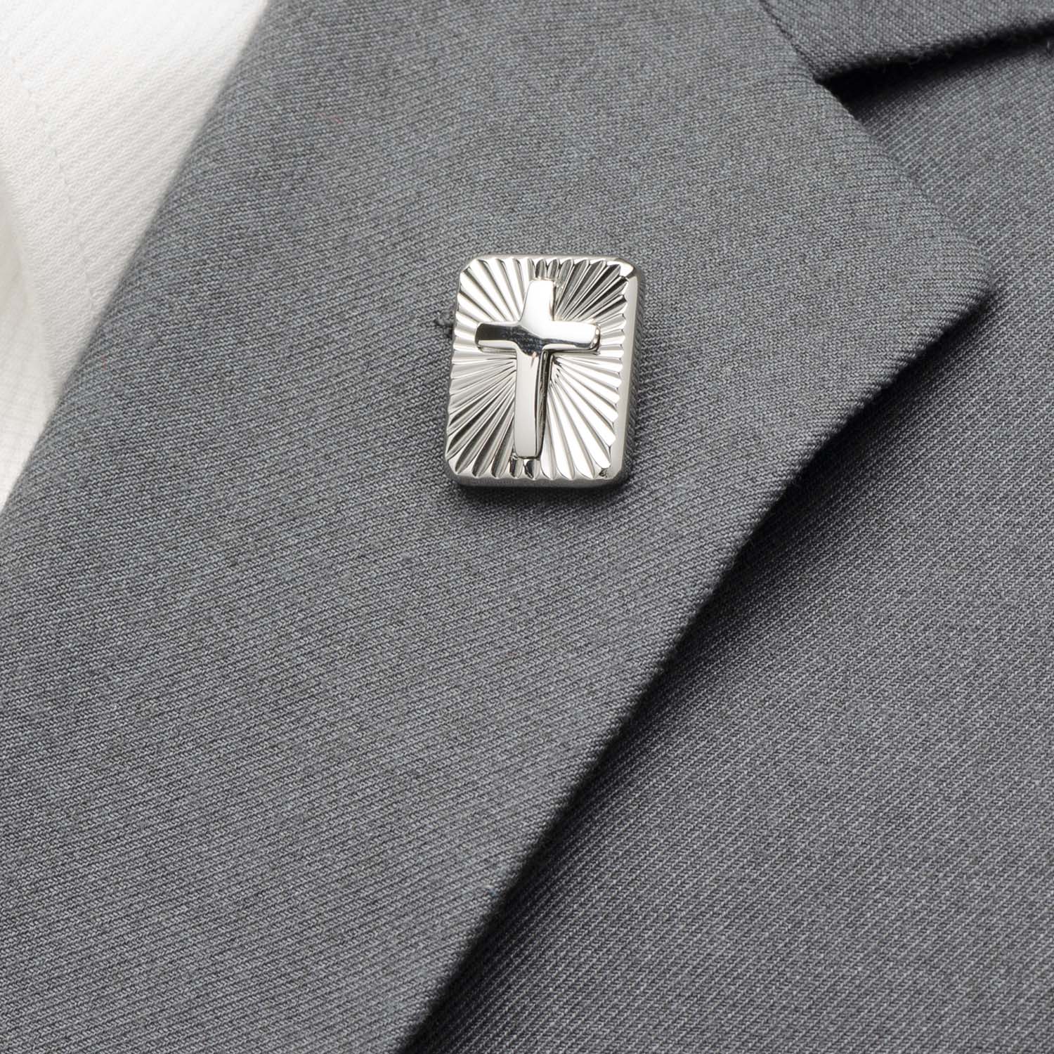  Cufflinks Stainless Steel Radiant Cross Lapel Pin - Default Title - Bonton