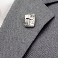 Stainless Steel Radiant Cross Lapel Pin