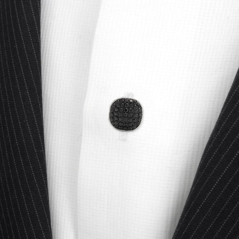 Stainless Steel With Black Pave Crystal 5-Studs