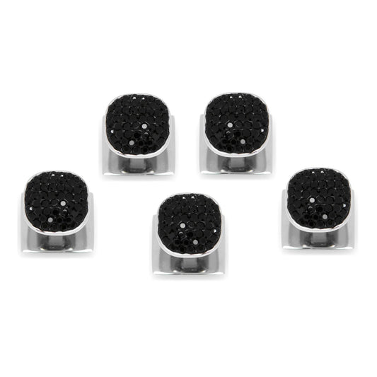 Stainless Steel With Black Pave Crystal 5-Studs