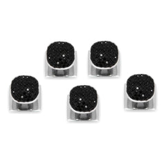 Stainless Steel With Black Pave Crystal 5-Studs