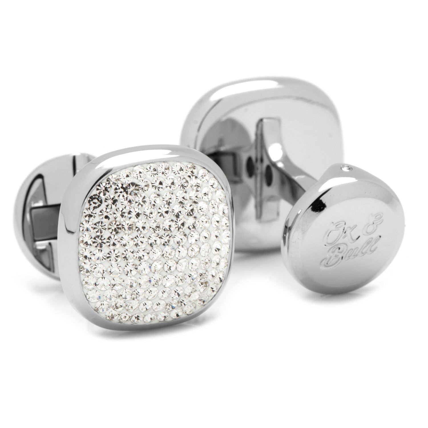  Cufflinks White Pave Crystal Cufflinks - Default Title - Bonton