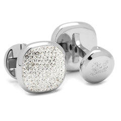 White Pave Crystal Cufflinks