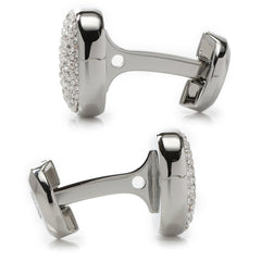 White Pave Crystal Cufflinks