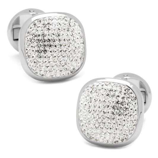 White Pave Crystal Cufflinks