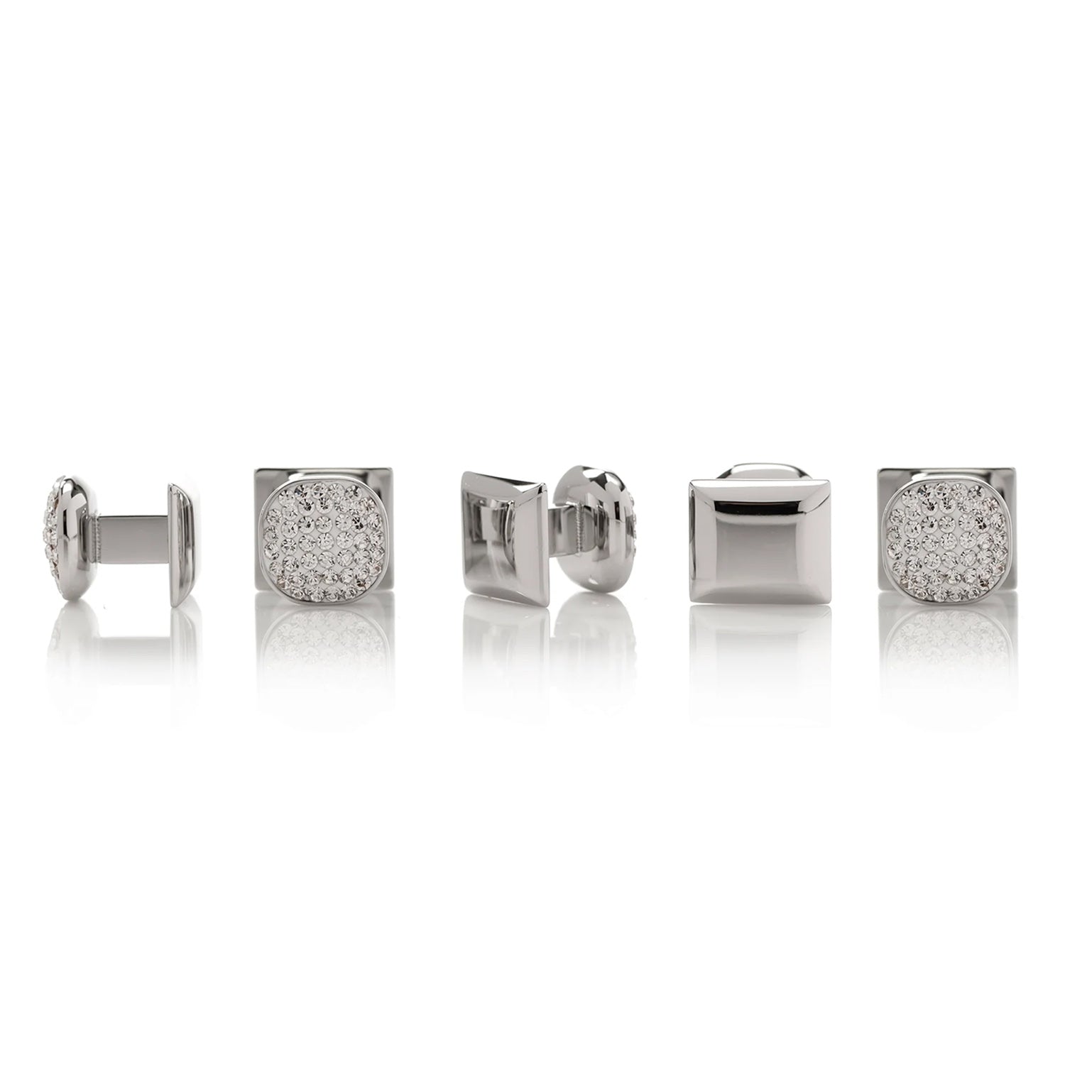  Cufflinks White Pave Crystal 5-Stud Set - Default Title - Bonton