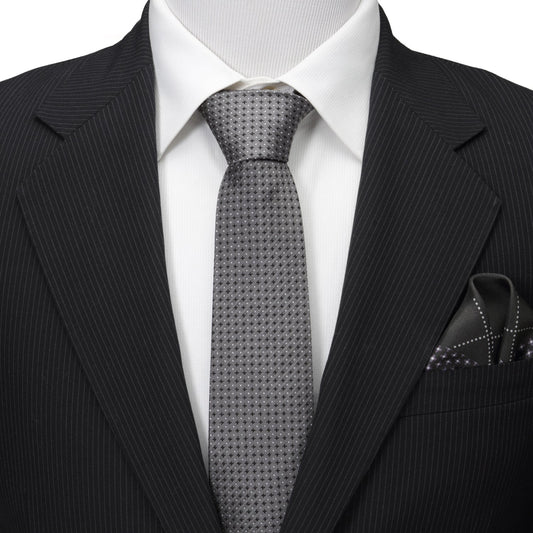 Gray Cross Dot-Men's Tie