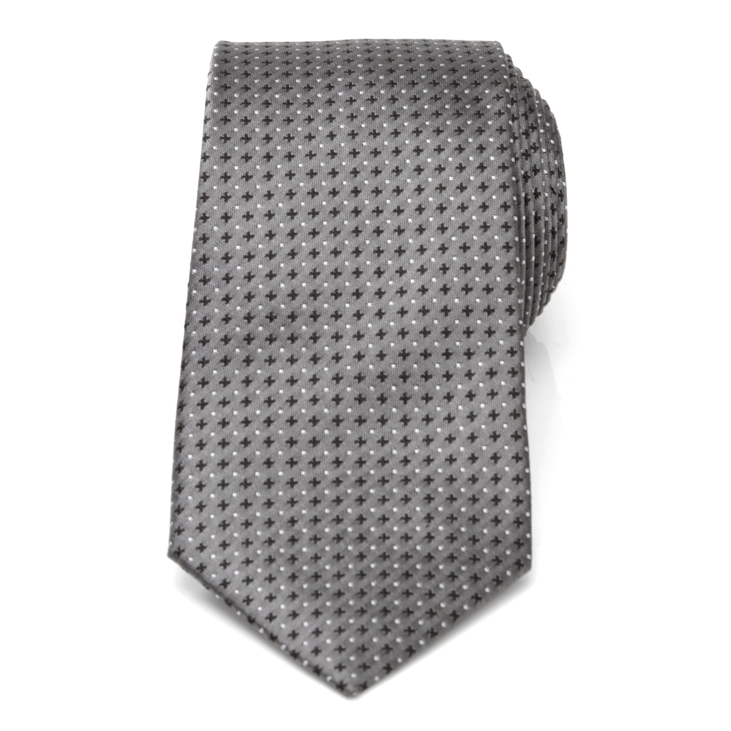  Cufflinks Gray Cross Dot-Men's Tie - Default Title - Bonton