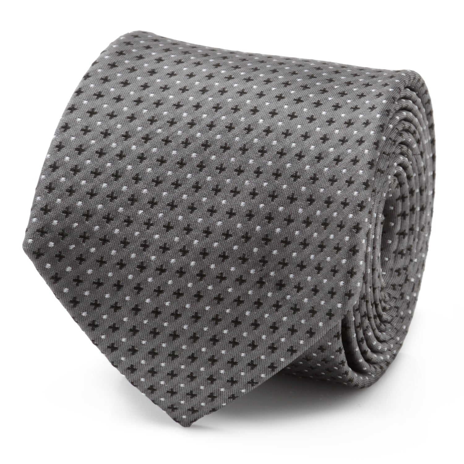  Cufflinks Gray Cross Dot-Men's Tie - Default Title - Bonton