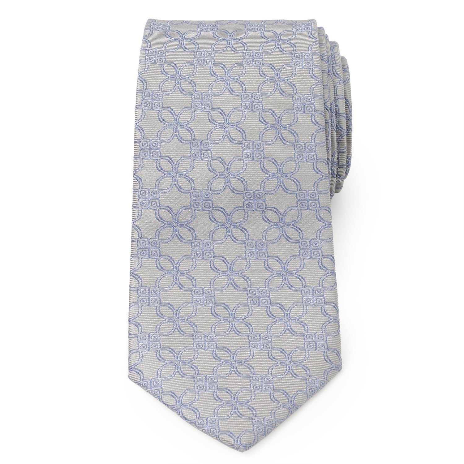  Cufflinks Gray Blue Art Deco Men's Tie - Default Title - Bonton