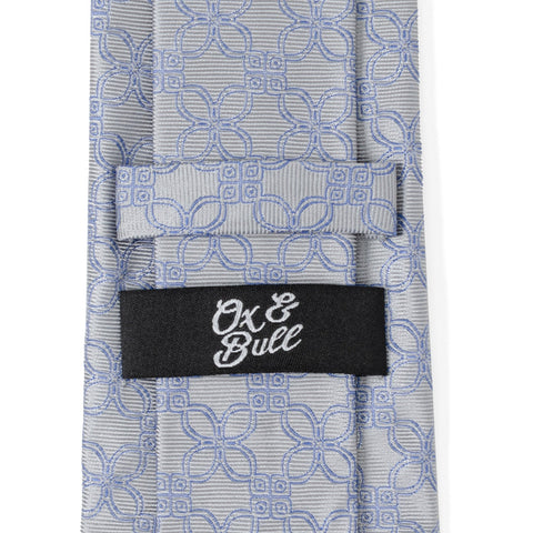 Gray Blue Art Deco Men's Tie