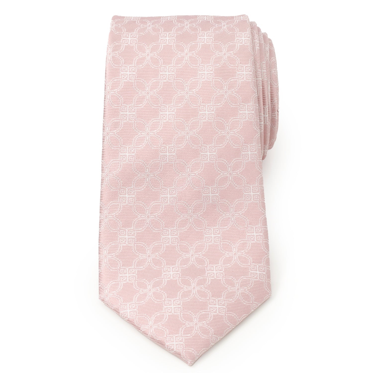  Cufflinks Pink Art Deco Men's Tie - Default Title - Bonton