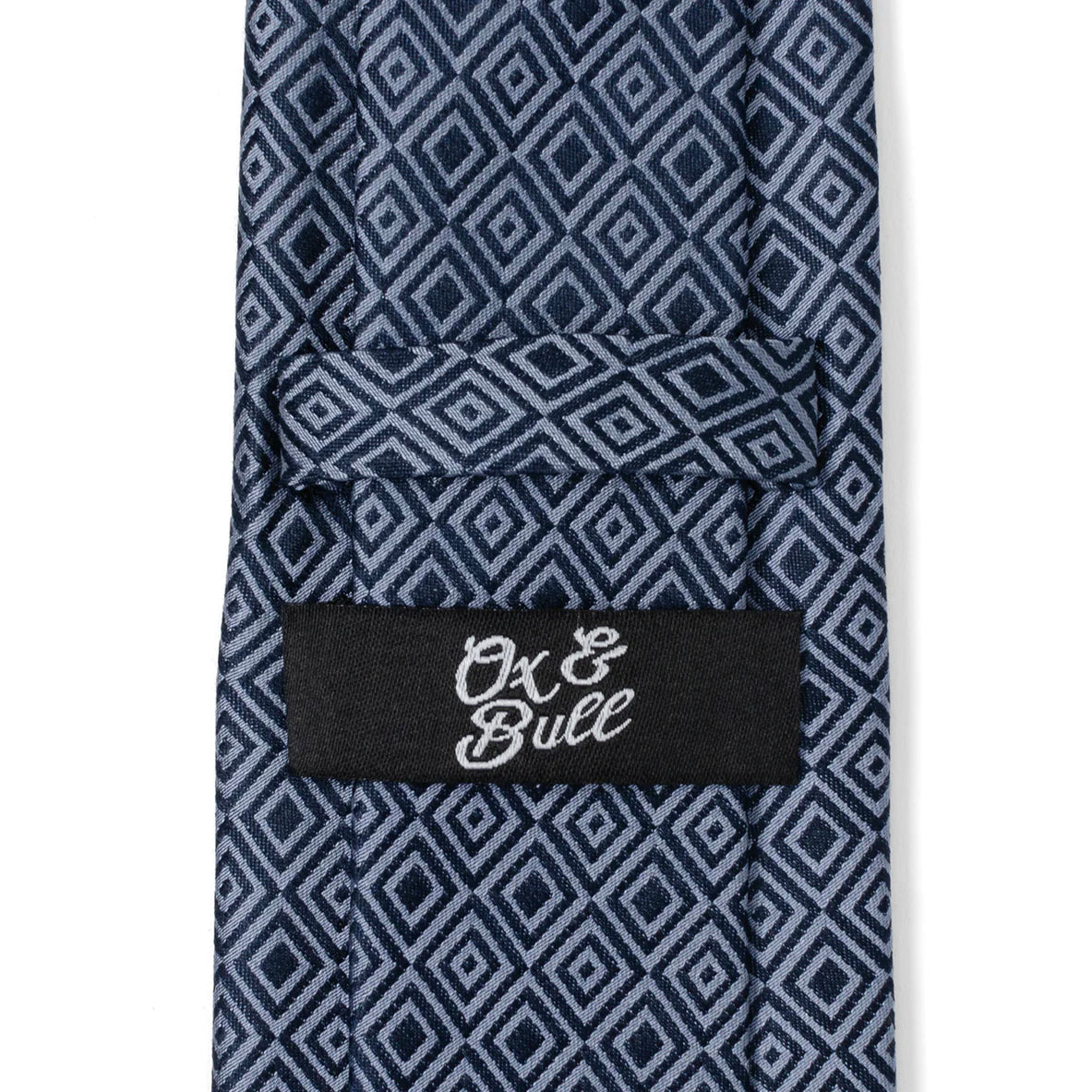  Cufflinks Navy Patterned Men's Tie - Default Title - Bonton