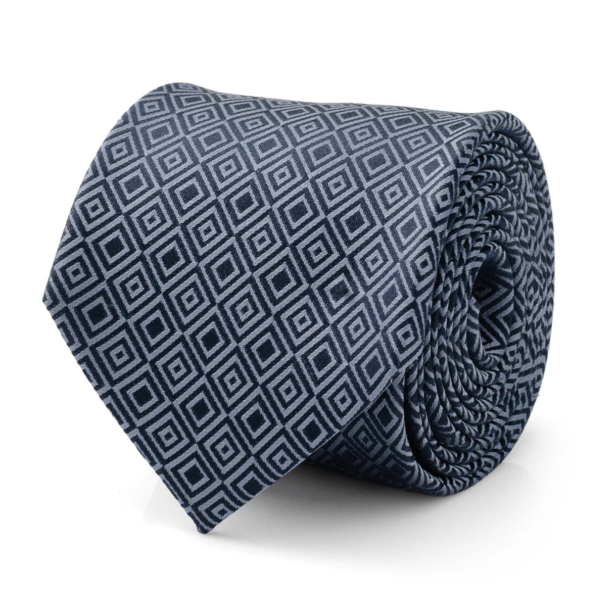  Cufflinks Navy Patterned Men's Tie - Default Title - Bonton