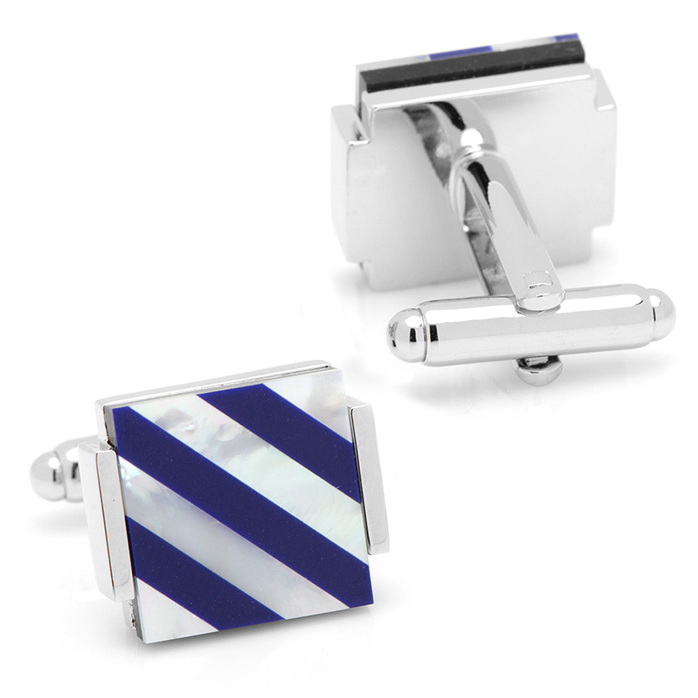  Cufflinks Mother of Pearl Floating and Diamond 5-Stud Set - Default Title - Bonton