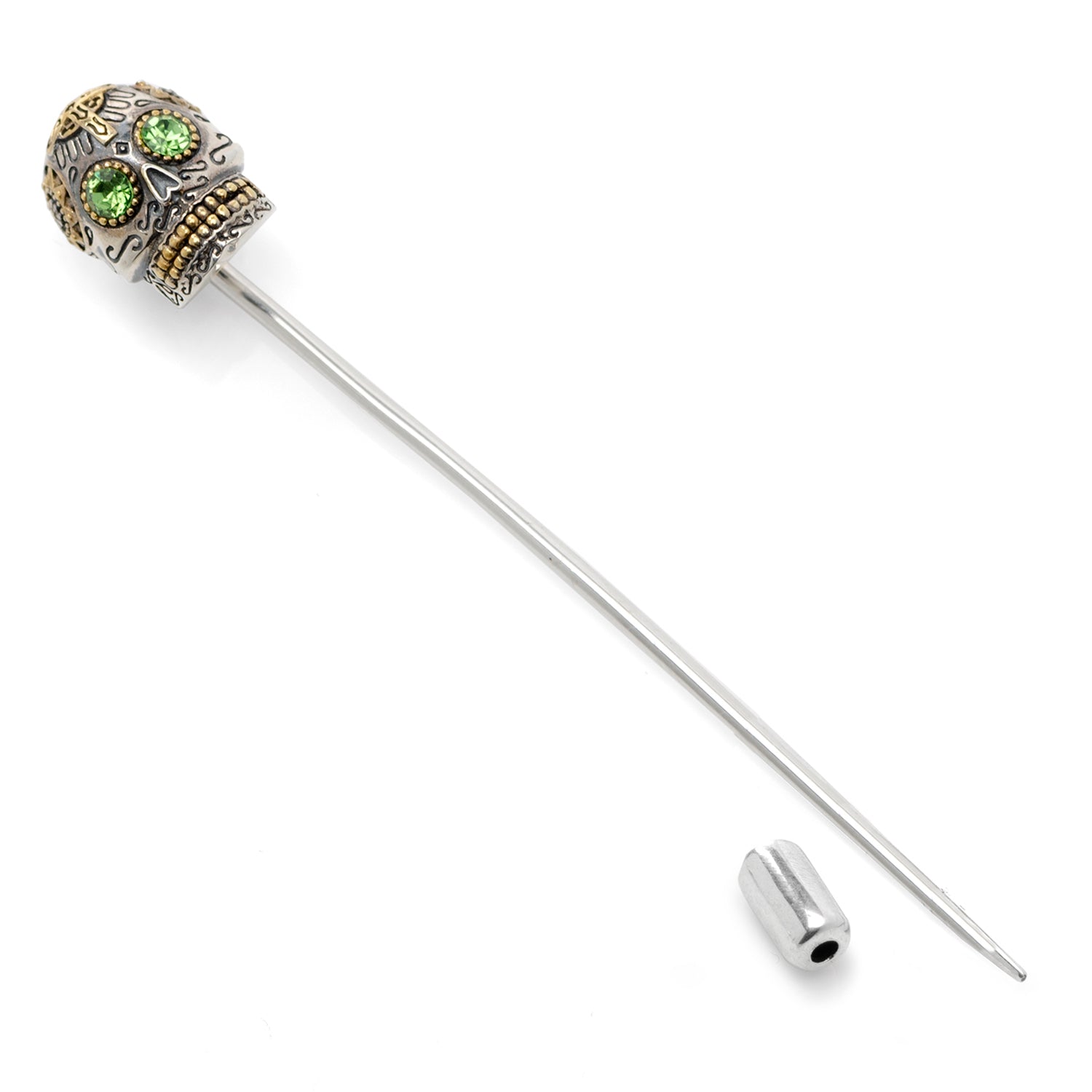  Cufflinks Sterling Silver Skull Stick Pin - Default Title - Bonton