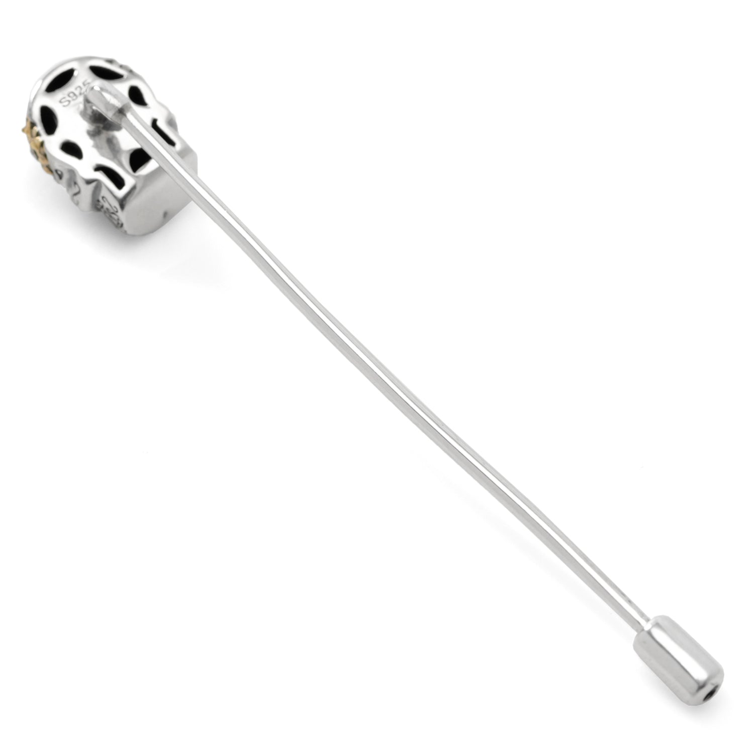  Cufflinks Sterling Silver Skull Stick Pin - Default Title - Bonton