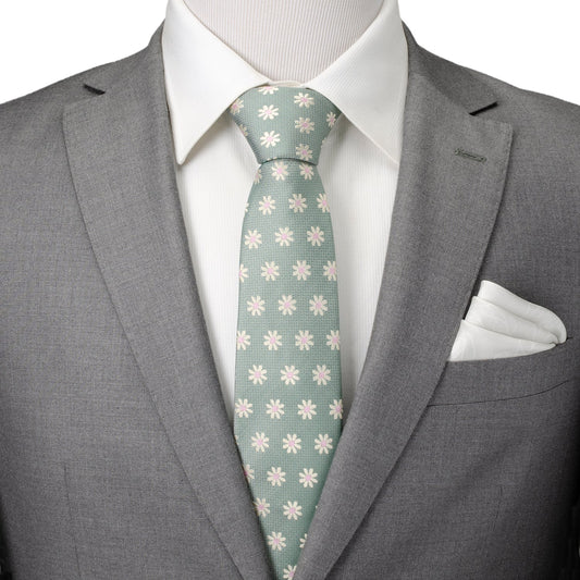 Daisy Soft Green Men's Tie