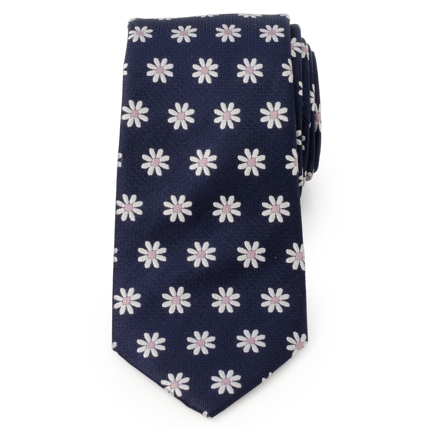  Cufflinks Daisy Navy Blue Men's Tie - Default Title - Bonton