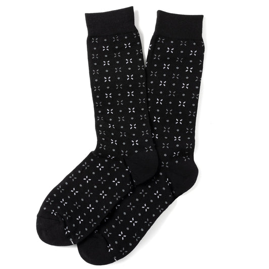 Dot Patterned Black Men's Socks