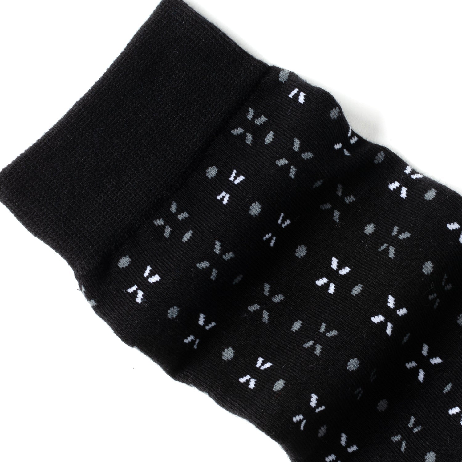  Cufflinks Dot Patterned Black Men's Socks - Default Title - Bonton