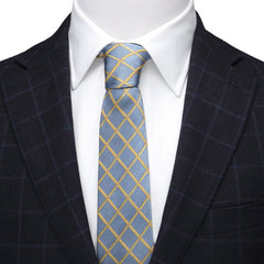 The Edward Tie (Gold Check Men's Tie)