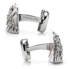 Stainless Steel Eagle Head Cufflinks